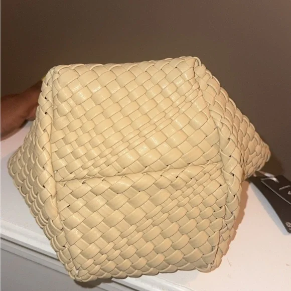 Vegan Woven Mini Tote w/ Wallet - Picture 3 of 5